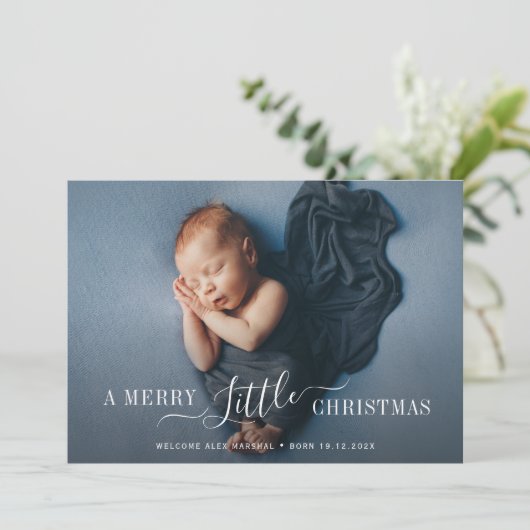 素敵なレタリング写真誕生の発表カード カード (スタンド正面)