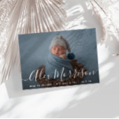 素敵なレタリング生まれ新生発表カード 招待状