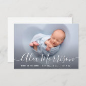 素敵なレタリング誕生のお知らせカード 招待状 (正面/裏面)