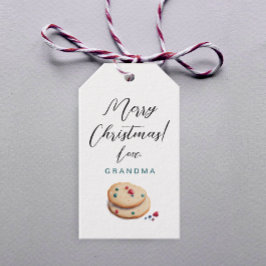素敵なレトロクリスマスクッキー水色 ギフトタグ