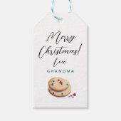 素敵なレトロクリスマスクッキー水色 ギフトタグ (正面)