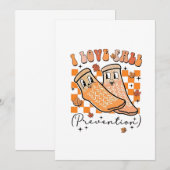 素敵なレトロデザインが好きな方向け 転倒予防のユーモアグッズ 招待状 (正面/裏面)