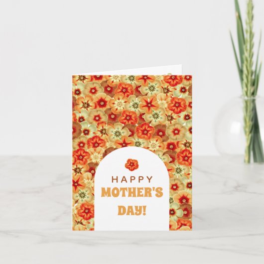 素敵なレトロヒッピーの花の写真 母の日 カード (正面)