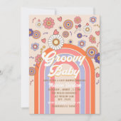 素敵なレトロ水彩 ベビーシャワー インビテーション (正面)