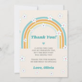 素敵なレトロ フラワー サンクス カード (正面)