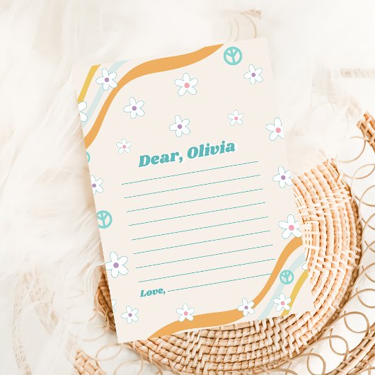 素敵なレトロ フラワー タイムカプセル メッセージ カード