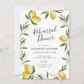 素敵なレモンの葉のリハーサルのディナーの招待 招待状 (正面)