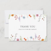 素敵なワイルドフラワー ブライダルシャワー サンキューカード (正面)