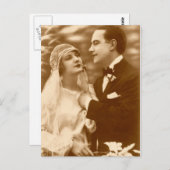 素敵なヴィンテージアンティーク新郎新婦カード、ギフト ポストカード (正面/裏面)