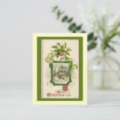 素敵なヴィンテージビクトリアンクリスマスカード シーズンポストカード (スタンド正面)