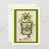 素敵なヴィンテージビクトリアンクリスマスカード シーズンポストカード (正面/裏面)