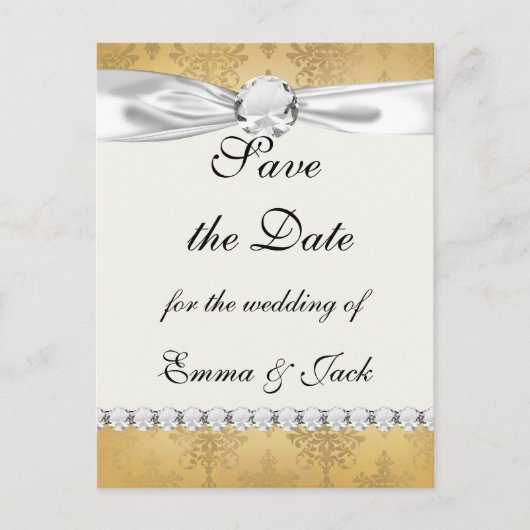 素敵なヴィンテージ動揺して金ゴールド 案内ポストカード (正面)