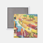 素敵なヴィンテージ旅行ポスター マグネット (正面/裏面)