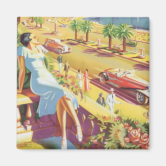 素敵なヴィンテージ旅行ポスター マグネット (正面)