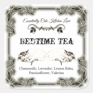 素敵なヴィンテージ猫ラベル スクエアシール