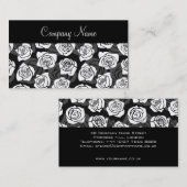 素敵なヴィンテージ白黒のバラの名刺 名刺 (正面/裏面)