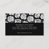 素敵なヴィンテージ白黒のバラの名刺 名刺 (裏面)
