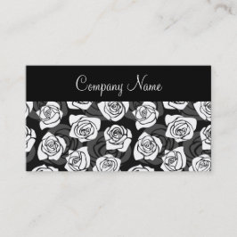 素敵なヴィンテージ白黒のバラの名刺 名刺