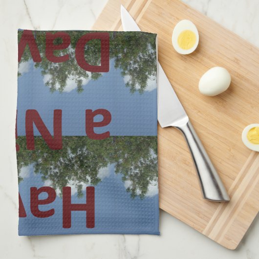 素敵な一日とより良いナイトアートを過ごす キッチンタオル (四つ折り)