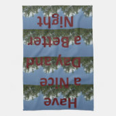 素敵な一日とより良いナイトアートを過ごす キッチンタオル (縦)