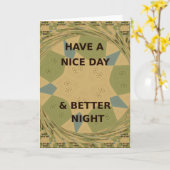 素敵な一日とより良いナイトアートプリント カード (黄色い花)