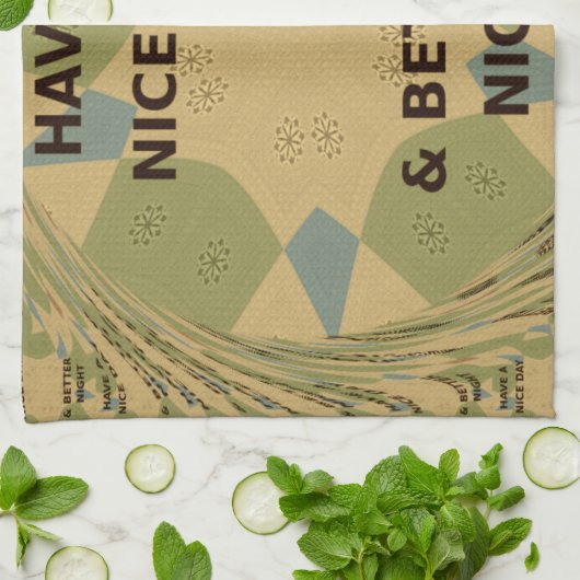 素敵な一日とより良いナイトアートプリント キッチンタオル (折り畳み)