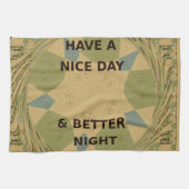 素敵な一日とより良いナイトアートプリント キッチンタオル (横)