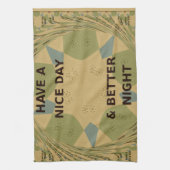 素敵な一日とより良いナイトアートプリント キッチンタオル (縦)