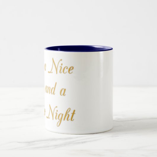 素敵な一日とより良いナイトアートプリント ツートーンマグカップ (中央)