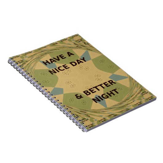 素敵な一日とより良いナイトアートプリント ノートブック (右側)