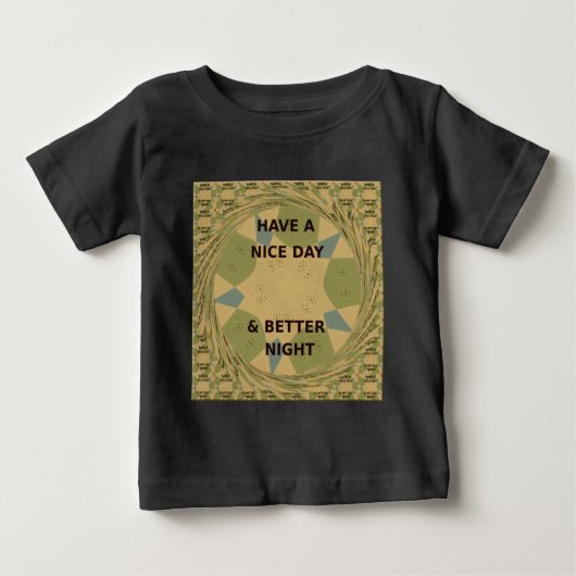 素敵な一日とより良いナイトアートプリント ベビーTシャツ (正面)