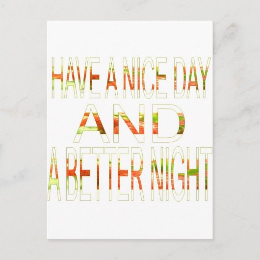 素敵な一日とより良いナイトアートプリント ポストカード (正面)