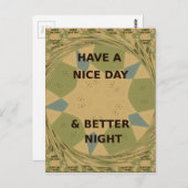 素敵な一日とより良いナイトアートプリント ポストカード (正面/裏面)