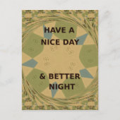 素敵な一日とより良いナイトアートプリント ポストカード (正面)