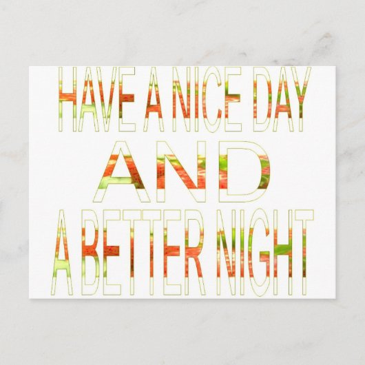 素敵な一日とより良いナイトアートプリント ポストカード (正面)