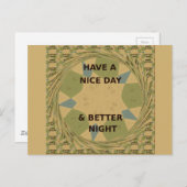 素敵な一日とより良いナイトアートプリント ポストカード (正面/裏面)