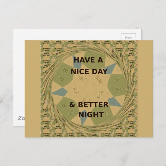 素敵な一日とより良いナイトアートプリント ポストカード (正面/裏面)