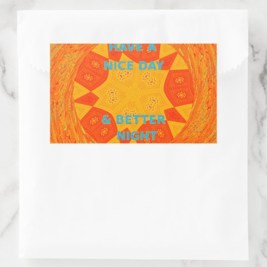 素敵な一日とより良いナイトアートプリント 長方形シール (バッグ)