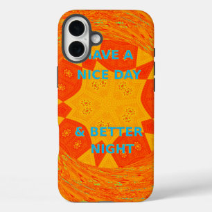 素敵な一日とより良いナイトアートプリント iPhone 16 PLUSケース