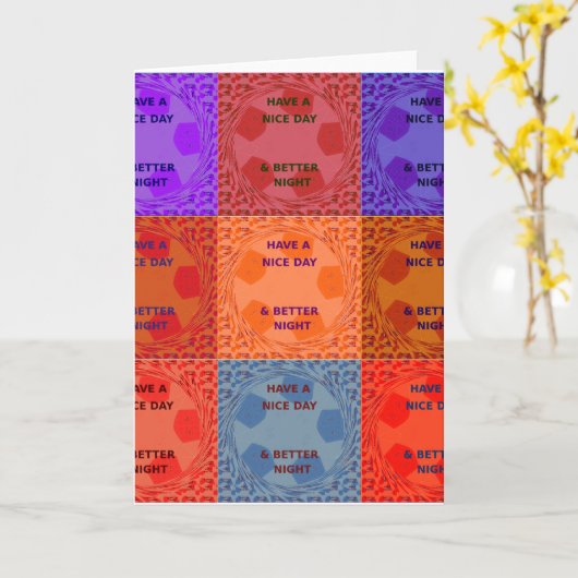 素敵な一日とより良いナイトアートポップ・アートのプリントを持つ カード (黄色い花)