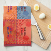 素敵な一日とより良いナイトアートポップ・アートのプリントを持つ キッチンタオル (四つ折り)