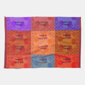 素敵な一日とより良いナイトアートポップ・アートのプリントを持つ キッチンタオル (横)