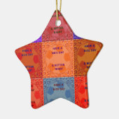 素敵な一日とより良いナイトアートポップ・アートのプリントを持つ セラミックオーナメント (左)