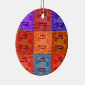 素敵な一日とより良いナイトアートポップ・アートのプリントを持つ セラミックオーナメント (右)