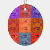 素敵な一日とより良いナイトアートポップ・アートのプリントを持つ セラミックオーナメント (左)