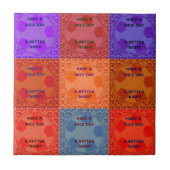 素敵な一日とより良いナイトアートポップ・アートのプリントを持つ タイル (正面)