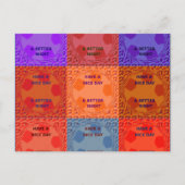 素敵な一日とより良いナイトアートポップ・アートのプリントを持つ ポストカード (正面)