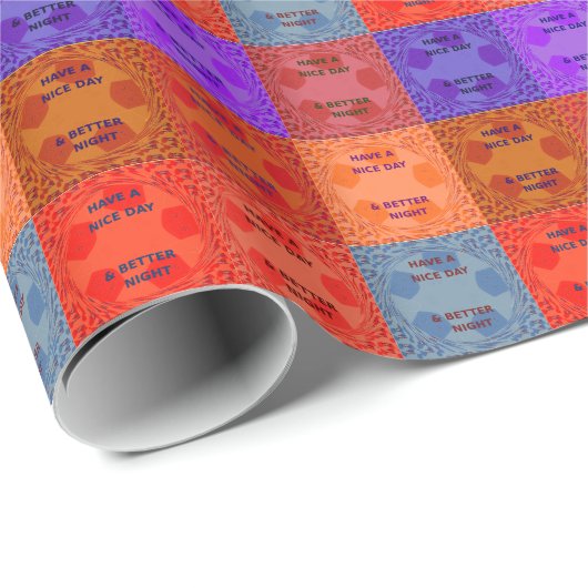 素敵な一日とより良いナイトアートポップ・アートのプリントを持つ ラッピングペーパー (ロールコーナー)