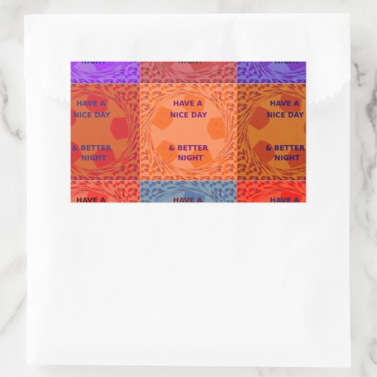 素敵な一日とより良いナイトアートポップ・アートのプリントを持つ 長方形シール (バッグ)