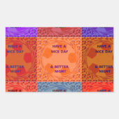 素敵な一日とより良いナイトアートポップ・アートのプリントを持つ 長方形シール (正面)